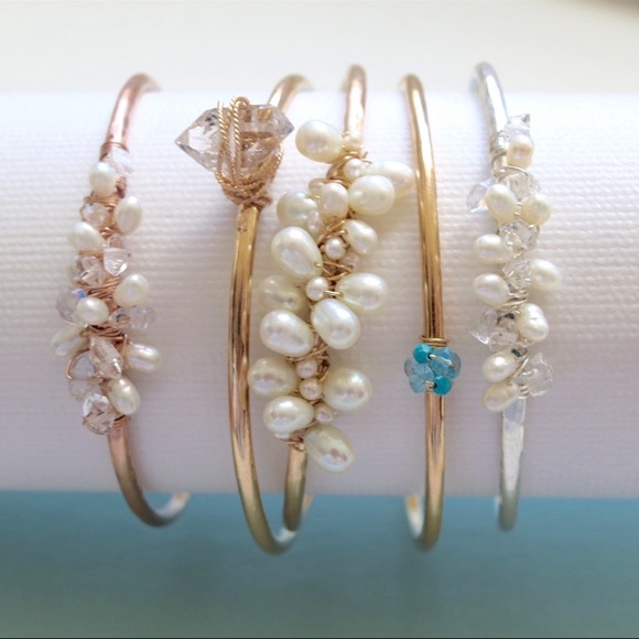 Handcrafted Herkimer Diamond Cuff Bracelet - Picture 8 of 8